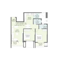 2 BHK Floor Plan at Arkaay Tower Tathawade Pune